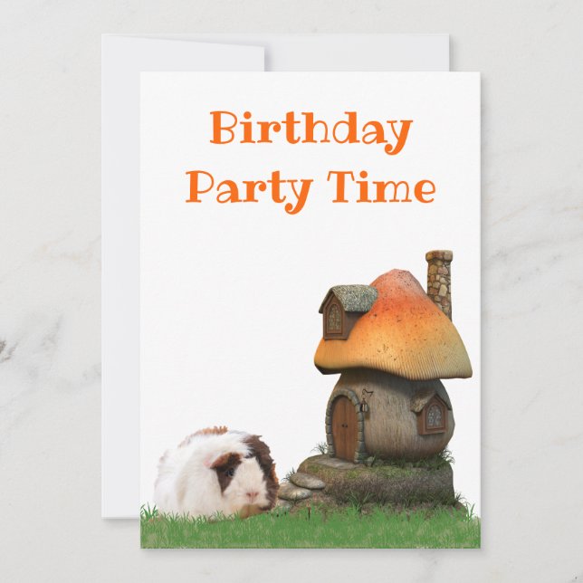 Invitation Fête d'anniversaire de l'enfant Guinéen Cochon de  (Devant)