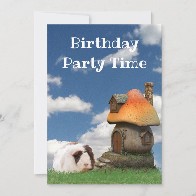 Invitation Fête d'anniversaire de l'enfant Guinéen Cochon de  (Devant)