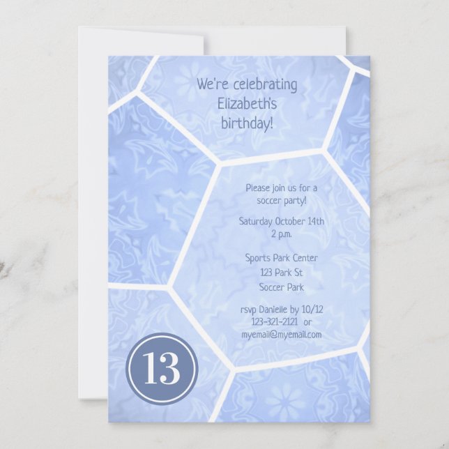 Invitation fête d'anniversaire de l'équipe de football fémini (Devant)