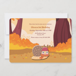 Invitation Fête d'anniversaire de l'escargot d'automne