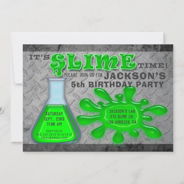 Invitation Fête d'anniversaire de l'Extreme Slime Boy (Devant)