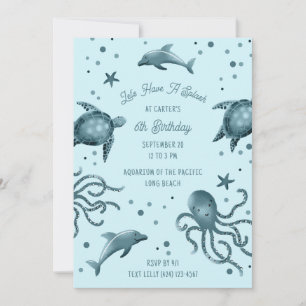 Invitation Fête d'anniversaire de l'océan pour les enfants de