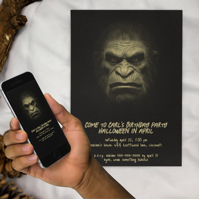 Invitation Fête d'anniversaire de l'Ombre noire du Monstre d' (Créateur téléchargé)
