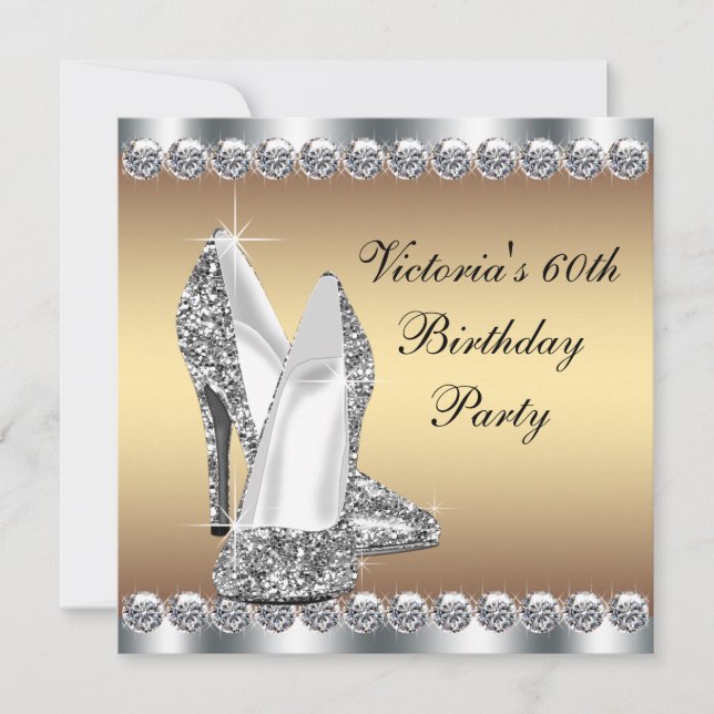 Invitation Fête d'anniversaire de l'or des femmes (Devant)