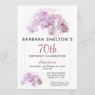Invitation Fête d'anniversaire de l'orchidée rose