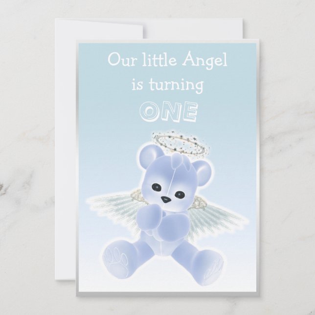 Invitation Fête d'anniversaire de l'ours en peluche (Devant)