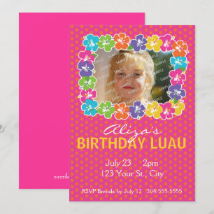 Invitation Fête d'anniversaire de Luau