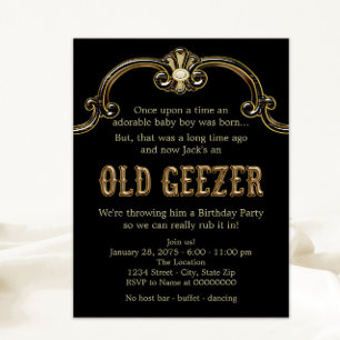 Invitation Fête d'anniversaire de Mans Old Geezer