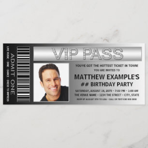 Invitation Fête d'anniversaire de Mans Ticket