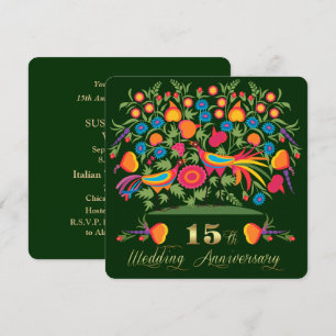 Invitation Fête d'anniversaire de mariage de 15 ans d'Art Pop