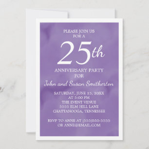 Invitation Fête d'anniversaire de mariage de 25 ans aquarelle