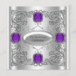 Invitation Fête d'anniversaire de mariage de 25 ans argent vi