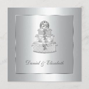 Invitation Fête d'anniversaire de mariage de 25 ans Silver Ca