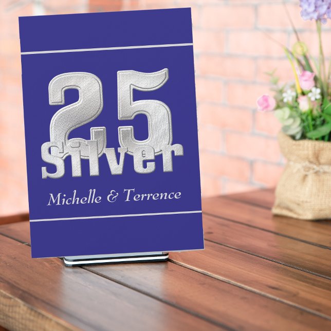 Invitation Fête d'anniversaire de mariage de 25 ans Silver on (Créateur téléchargé)
