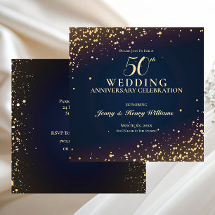 Invitation Fête d'anniversaire de mariage de 50 ans avec conf