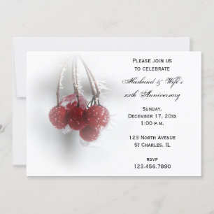 Invitation Fête d'anniversaire de mariage d'hiver des baies r