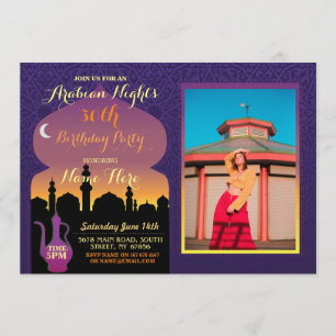 Invitation Fête d'anniversaire de mille et une nuits tout