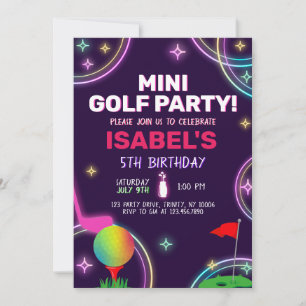 Invitation Fête d'anniversaire de Mini Golf