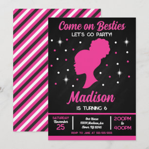 Invitation Fête d'anniversaire de mode des meilleures amies P