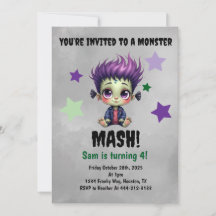 Fête d'anniversaire de Monster Mash de cheveux cou