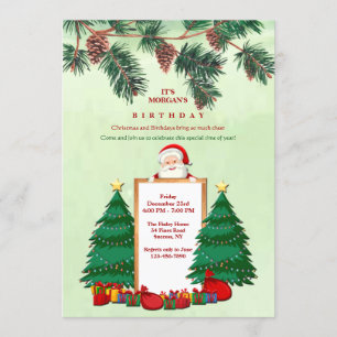 Invitation Fête d'anniversaire de Noël
