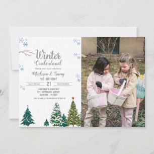 Invitation Fête d'anniversaire de Noël d'hiver dans le Nord