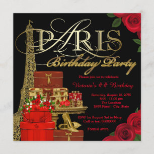 Invitation Fête d'anniversaire de Paris Rouge