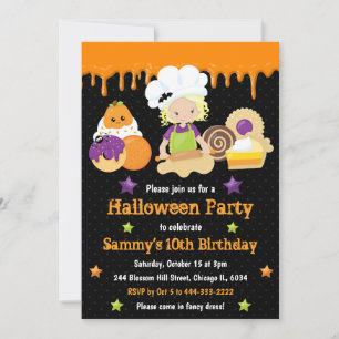 Invitation Fête d'anniversaire de pâtisserie de friandises d'