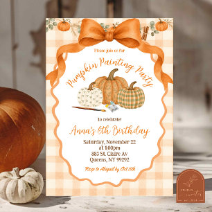 Invitation Fête d'anniversaire de peinture de citrouille