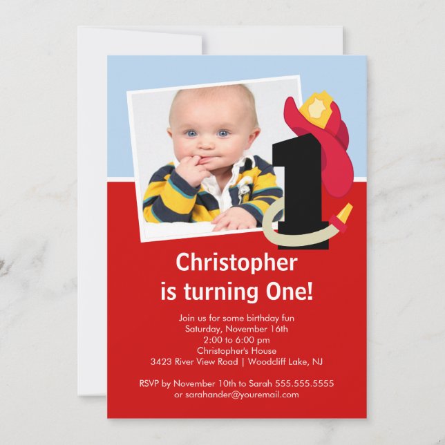 Invitation Fête d'anniversaire de petit garçon de (Devant)