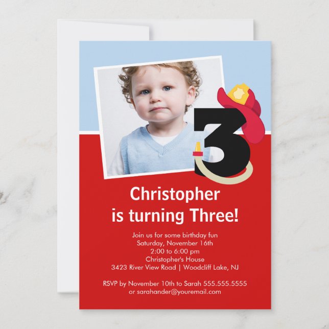 Invitation Fête d'anniversaire de petit garçon de (Devant)