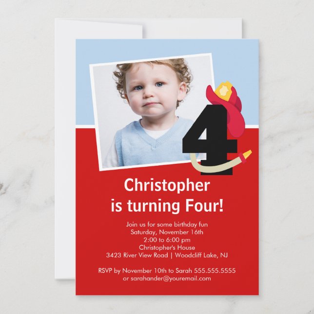 Invitation Fête d'anniversaire de petit garçon de (Devant)