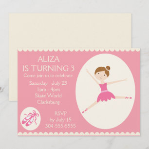 Invitation Fête d'anniversaire de Pink Ballerina