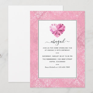 Invitation Fête d'anniversaire de Pink Gemstone