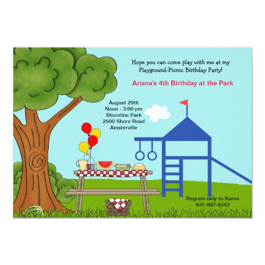 Invitation Fete D Anniversaire De Pique Nique De Terrain De Zazzle Ca