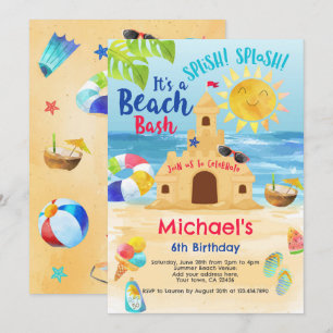 Invitation Fête d'anniversaire de plage