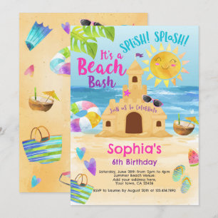 Invitation Fête d'anniversaire de plage