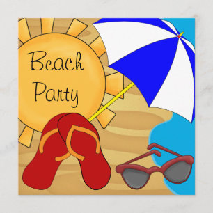 Invitation Fête d'anniversaire de plage de lunettes de soleil