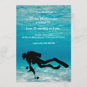 Invitation Fête d'anniversaire de plongée sous-marine