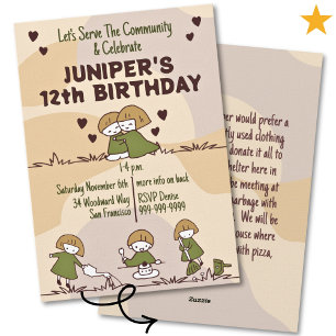 Invitation Fête d'anniversaire de pré-adolescent pour une com