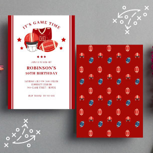 Invitation Fête d'anniversaire de pré-match de football améri