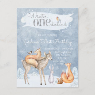 Invitation Fête d'anniversaire de premier hiver ONEderland en