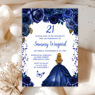 Invitation Fête d'anniversaire de princesse aux cheveux blond