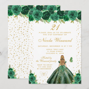 Invitation Fête d'anniversaire de princesse aux cheveux blond