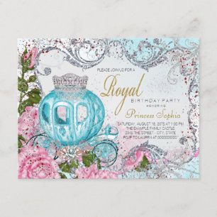 Invitation Fête d'anniversaire de princesse de conte de fées