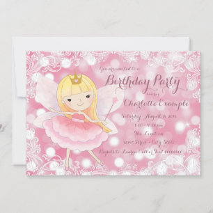 Invitation Fête d'anniversaire de princesse fée
