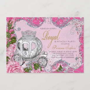 Invitation Fête d'anniversaire de princesse royale chic