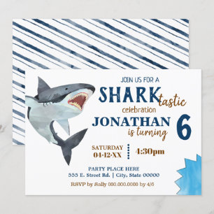 Invitation Fête d'anniversaire de requin bash