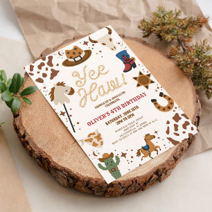 Invitation Fête d'anniversaire de rodéo western Yee Haw pour