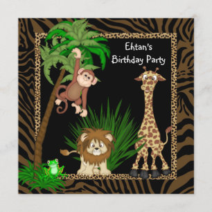 Invitation Fête d'anniversaire de safari de garçons